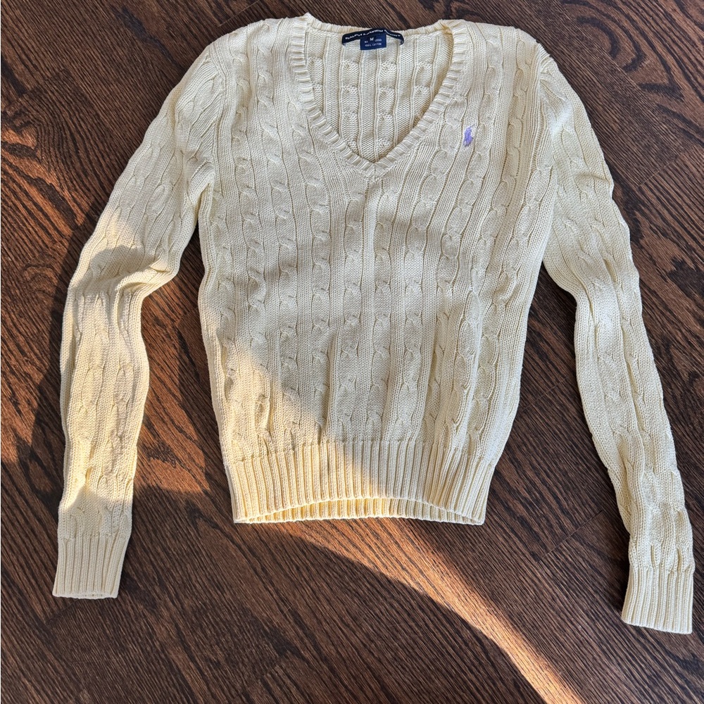 Ralph Lauren Cream V-Neck Sweater